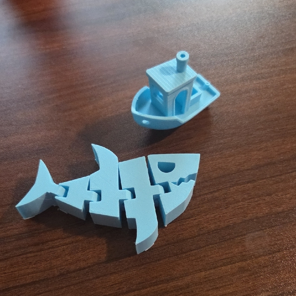 3-D Printed Shark And Boat Toys Set